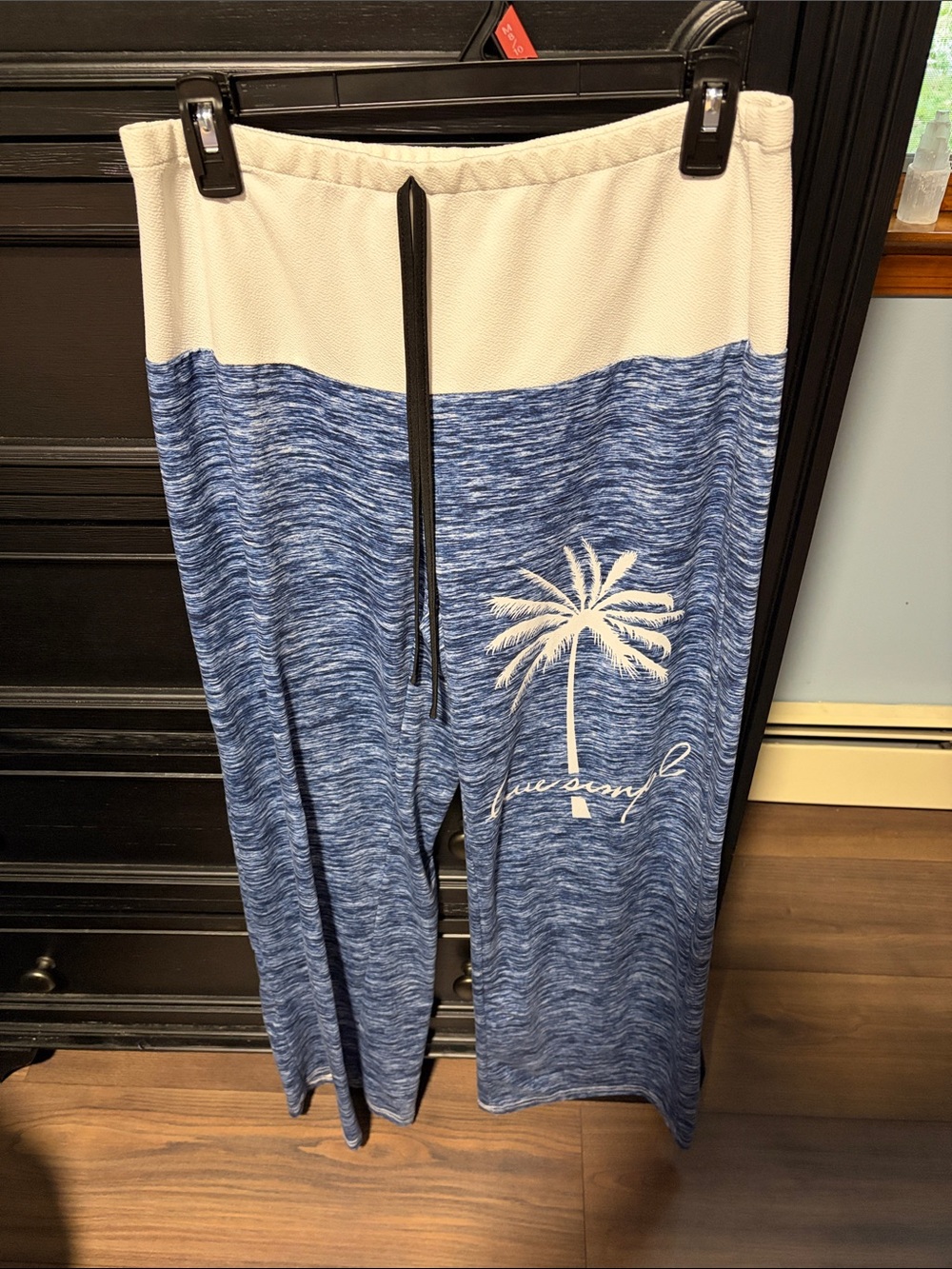 Men's Blue Palm-Print Lounge Shorts